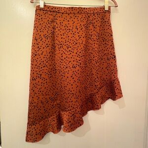 Brand new Nasty Gal Orange Asymmetrical Midi Skirt for Night Out